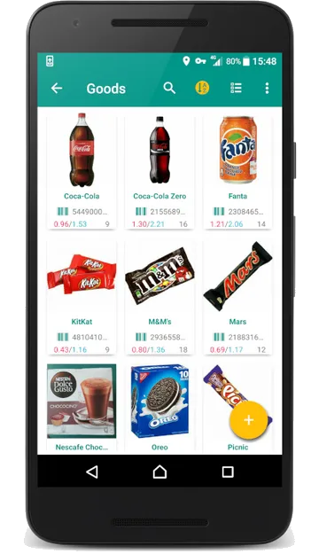 Goods grid of Stock and Inventory Simple